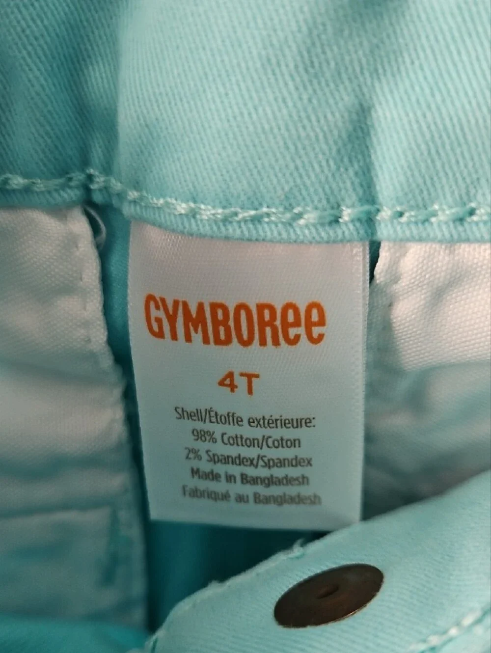 Gymboree Aqua Chino Pants with Striped Belt